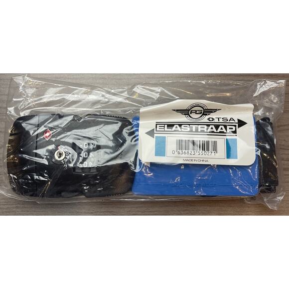 Proud Guy Handbags - Proud Guy Elastraap TSA Luggage Strap Black And Blue-Brand NEW